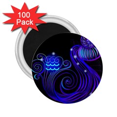 Sign Aquarius Zodiac 2 25  Magnets (100 Pack) 