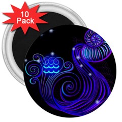 Sign Aquarius Zodiac 3  Magnets (10 Pack)  by Mariart