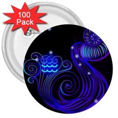 Sign Aquarius Zodiac 3  Buttons (100 Pack)  by Mariart