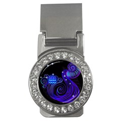 Sign Aquarius Zodiac Money Clips (cz)  by Mariart