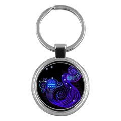 Sign Aquarius Zodiac Key Chains (round)  by Mariart