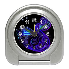 Sign Aquarius Zodiac Travel Alarm Clocks by Mariart