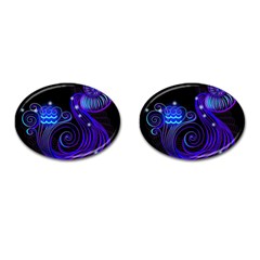 Sign Aquarius Zodiac Cufflinks (oval) by Mariart