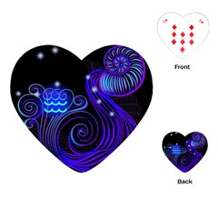 Sign Aquarius Zodiac Playing Cards (heart)  by Mariart