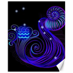 Sign Aquarius Zodiac Canvas 11  X 14   by Mariart