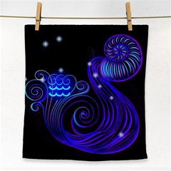 Sign Aquarius Zodiac Face Towel by Mariart