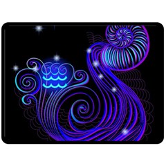 Sign Aquarius Zodiac Fleece Blanket (large)  by Mariart