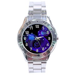 Sign Aquarius Zodiac Stainless Steel Analogue Watch by Mariart