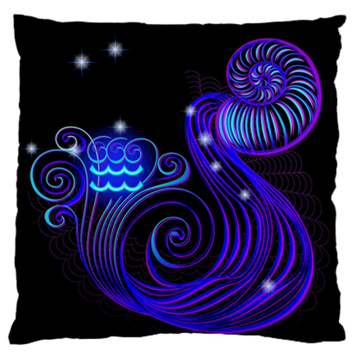 Sign Aquarius Zodiac Standard Flano Cushion Case (Two Sides)