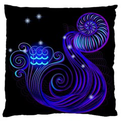 Sign Aquarius Zodiac Large Flano Cushion Case (two Sides) by Mariart