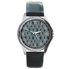 Star Space Black Grey Blue Sky Round Metal Watch