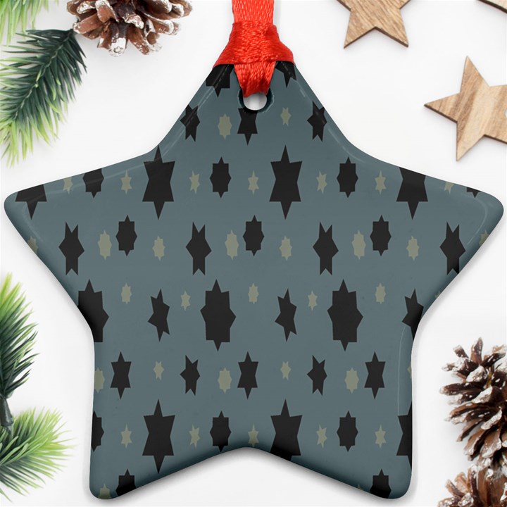 Star Space Black Grey Blue Sky Ornament (Star)