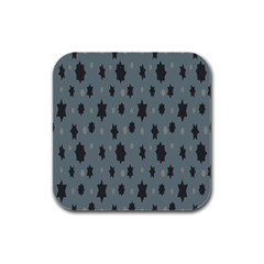 Star Space Black Grey Blue Sky Rubber Square Coaster (4 Pack)  by Mariart