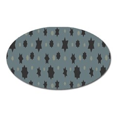 Star Space Black Grey Blue Sky Oval Magnet