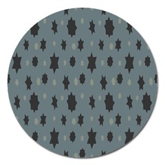 Star Space Black Grey Blue Sky Magnet 5  (round)