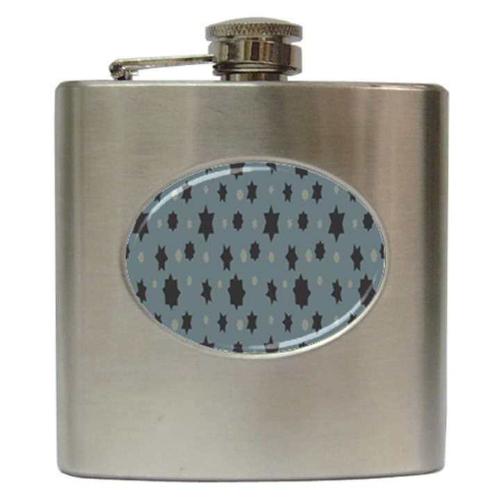 Star Space Black Grey Blue Sky Hip Flask (6 oz)