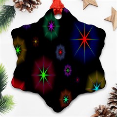 Star Space Galaxy Rainboiw Circle Wave Chevron Snowflake Ornament (two Sides) by Mariart