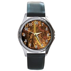 Romance Zodiac Star Space Round Metal Watch