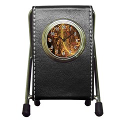 Romance Zodiac Star Space Pen Holder Desk Clocks by Mariart