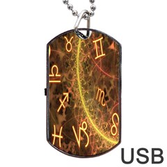 Romance Zodiac Star Space Dog Tag Usb Flash (one Side)