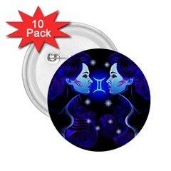 Sign Gemini Zodiac 2 25  Buttons (10 Pack)  by Mariart