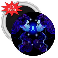 Sign Gemini Zodiac 3  Magnets (10 Pack)  by Mariart