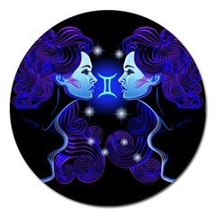 Sign Gemini Zodiac Magnet 5  (round)