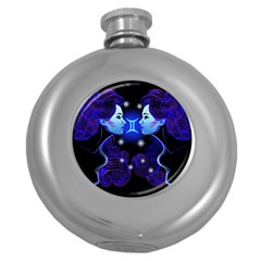 Sign Gemini Zodiac Round Hip Flask (5 Oz) by Mariart