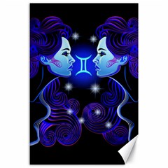 Sign Gemini Zodiac Canvas 24  X 36  by Mariart