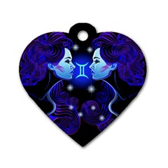 Sign Gemini Zodiac Dog Tag Heart (two Sides) by Mariart