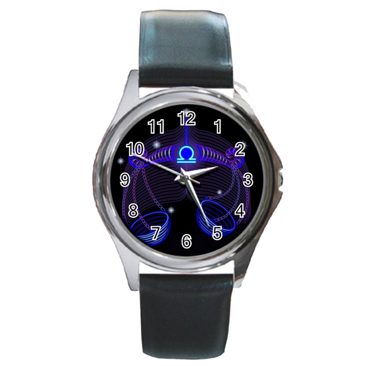 Sign Libra Zodiac Round Metal Watch