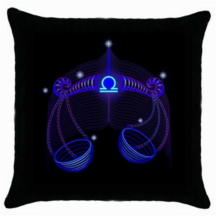 Sign Libra Zodiac Throw Pillow Case (Black)