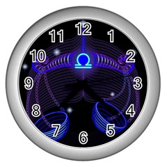 Sign Libra Zodiac Wall Clocks (Silver) 