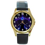 Sign Libra Zodiac Round Gold Metal Watch Front