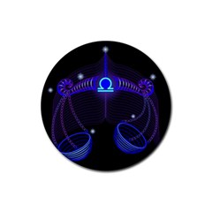 Sign Libra Zodiac Rubber Coaster (Round) 