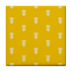 Waveform Disco Wahlin Retina White Yellow Vertical Tile Coasters