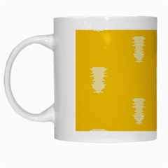 Waveform Disco Wahlin Retina White Yellow Vertical White Mugs by Mariart