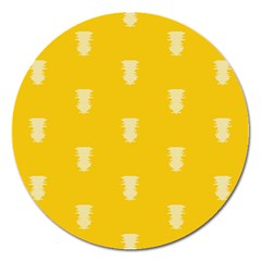 Waveform Disco Wahlin Retina White Yellow Vertical Magnet 5  (round) by Mariart