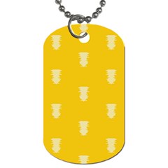 Waveform Disco Wahlin Retina White Yellow Vertical Dog Tag (one Side) by Mariart