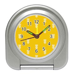 Waveform Disco Wahlin Retina White Yellow Vertical Travel Alarm Clocks