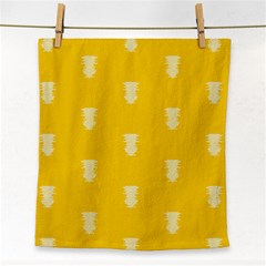 Waveform Disco Wahlin Retina White Yellow Vertical Face Towel by Mariart