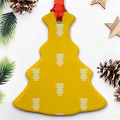 Waveform Disco Wahlin Retina White Yellow Vertical Christmas Tree Ornament (two Sides) by Mariart