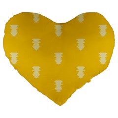 Waveform Disco Wahlin Retina White Yellow Vertical Large 19  Premium Heart Shape Cushions by Mariart