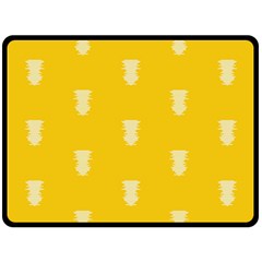 Waveform Disco Wahlin Retina White Yellow Vertical Double Sided Fleece Blanket (large)  by Mariart