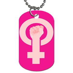 Women Safety Feminist Nail Strong Pink Circle Polka Dog Tag (two Sides) by Mariart