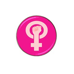 Women Safety Feminist Nail Strong Pink Circle Polka Hat Clip Ball Marker (4 Pack) by Mariart