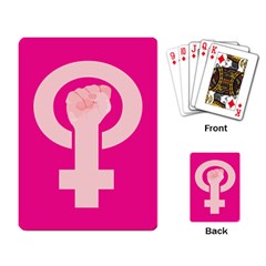 Women Safety Feminist Nail Strong Pink Circle Polka Playing Card by Mariart