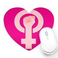 Women Safety Feminist Nail Strong Pink Circle Polka Heart Mousepads by Mariart