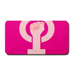 Women Safety Feminist Nail Strong Pink Circle Polka Medium Bar Mats by Mariart