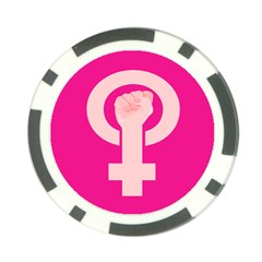 Women Safety Feminist Nail Strong Pink Circle Polka Poker Chip Card Guard by Mariart